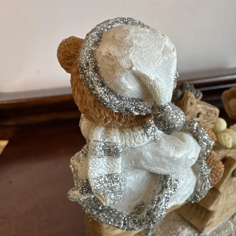 Cherished Teddies On Seesaw With A Bird